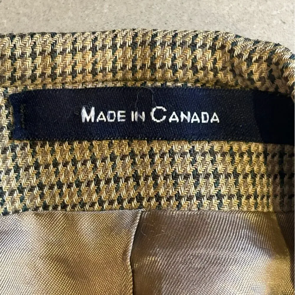 Chaps Ralph Lauren 100% wool sports coat blazer jacket tan plaid checked sz 43R